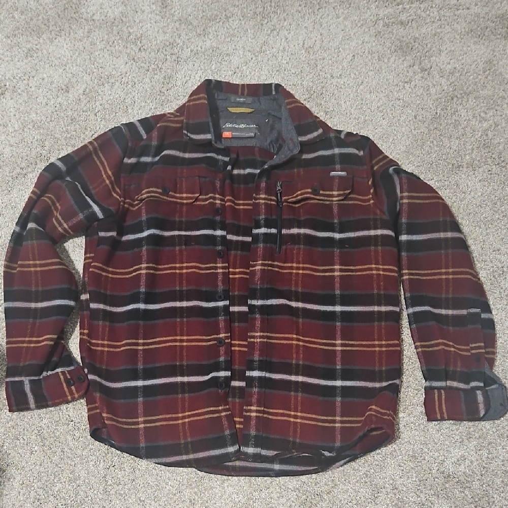 Eddie Bauer Red Plaid Flannel Shirt